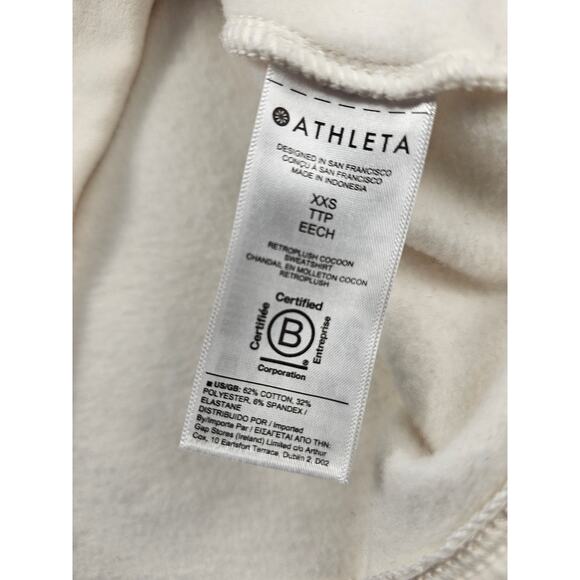 Athleta Retroplush Cocoon Hoodie Sweatshirt Magnolia White XXS oversized SOFT - Picture 8 of 10